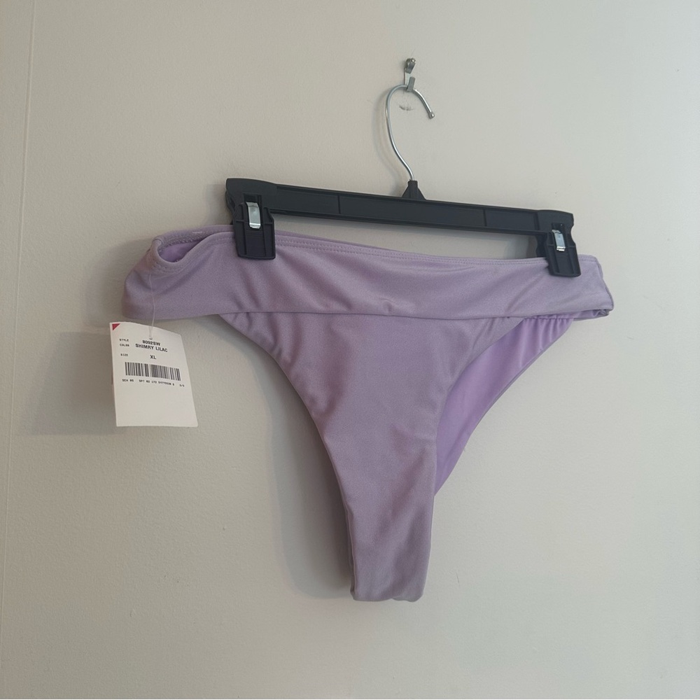 TiniBikini Womens XL Lavender Swim Bottoms Bikini Brief Bottoms Hi-Waisted NEW
